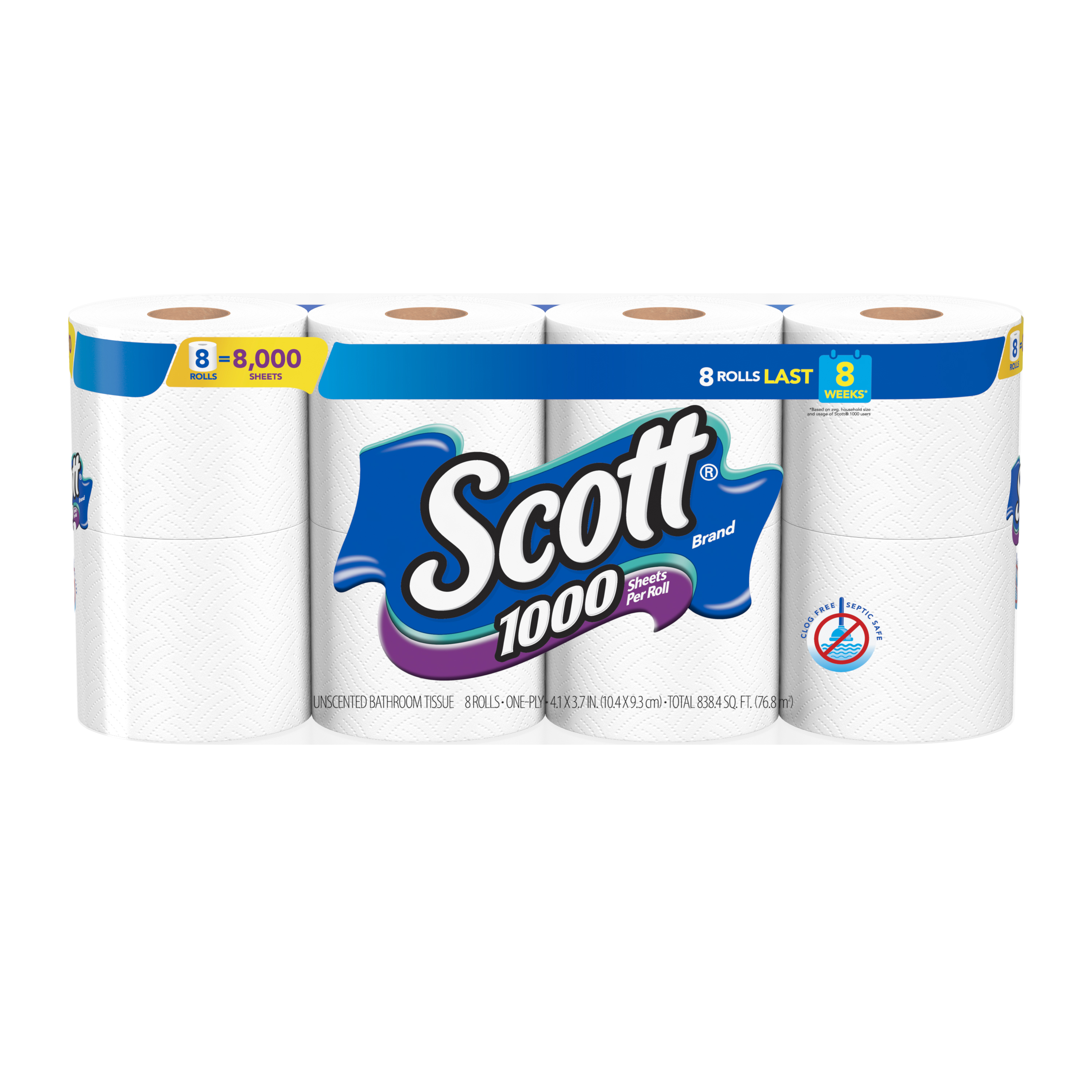 SCOTT BATH TISSUE 12 PACK REGULAR ROLLS 12,000 CT. PKG. 