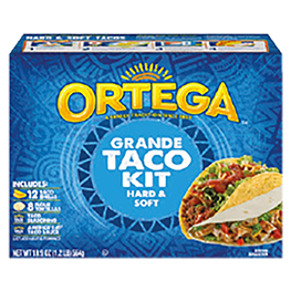 ORTEGA TACO DINNER KITS HARD & SOFT GRANDE TACO OR VALUE PACK 14.9-19.9 OZ. PKG.