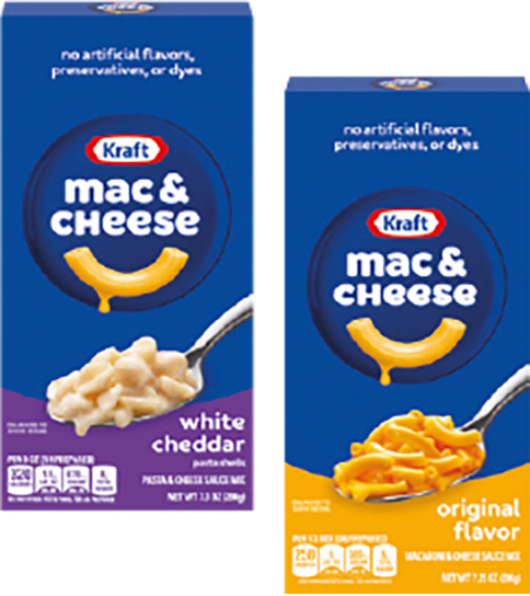 KRAFT MACARONI & CHEESE SELECTED VARIETIES 5.5-7.3 OZ. PKGS.
