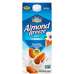BLUE DIAMOND ALMOND BREEZE ALMOND MILK SELECTED VARIETIES 64 OZ. CONTS.