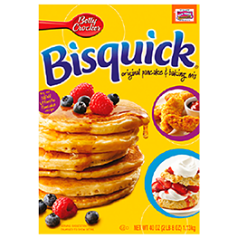 BETTY CROCKER BISQUICK PANCAKE & BAKING MIX ORIGINAL OR HEART SMART REDUCED FAT 40 OZ. PKG.