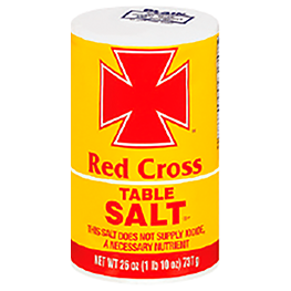 RED CROSS SALT PLAIN OR IODIZED 26 OZ. CONT.