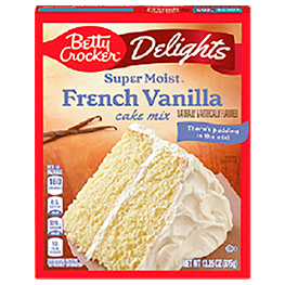 BETTY CROCKER SUPER MOIST DELIGHTS CAKE MIX SELECTED VARIETIES 13.25 OZ. PKGS.