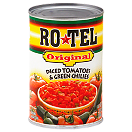 RO*TEL DICED TOMATOES & GREEN CHILIES SELECTED VARIETIES 10 OZ. CANS