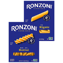 RONZONI PASTA SELECTED VARIETIES 12-16 OZ. PKGS. 