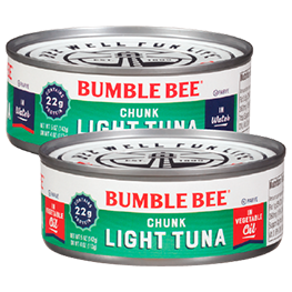 BUMBLE BEE CHUNK LIGHT TUNA IN OIL OR IN WATER 5 OZ. CANS