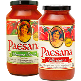 PAESANA PASTA SAUCE MARINARA OR TOMATO BASIL 25 OZ. JAR 
