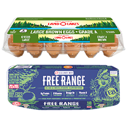  LAND O LAKES LARGE BROWN EGGS 12 CT. PKGS.  OR EGGLAND’S BEST LARGE BROWN FREE RANGE EGGS 