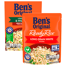 BEN’S ORIGINAL READY RICE OR LONG GRAIN & WILD RICE (6-6.2 OZ.) OR CLASSIC STICKY RICE (8.5 OZ.) 8.5-8.8 OZ. PKGS. 