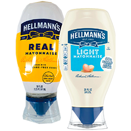 HELLMANN’S SQUEEZE MAYONNAISE SELECT VARIETIES 20 FL. OZ. BTL.