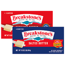 BREAKSTONE'S BUTTER QUARTERS SALTED OR SWEET 1 LB. PKGS.