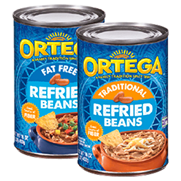 ORTEGA REFRIED BEANS TRADITIONAL OR FAT FREE 16 OZ. CANS
