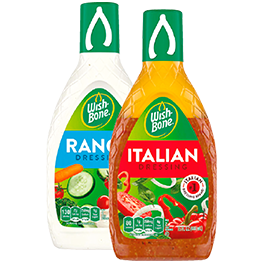 WISH-BONE SALAD DRESSING SELECTED VARIETIES 15 OZ. BTLS.