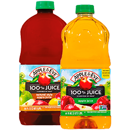 APPLE & EVE 100% APPLE JUICE ORIGINAL OR NATURAL STYLE 64 OZ. BTLS.