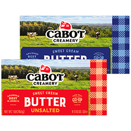 CABOT BUTTER QUARTERS SALTED OR UNSALTED 16 OZ. PKGS.