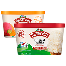 TURKEY HILL ICE CREAM SELECTED VARIETIES INCLUDING SHERBET (EXCLUDES SIMPLY NATURAL) 46 OZ. CONT. 
