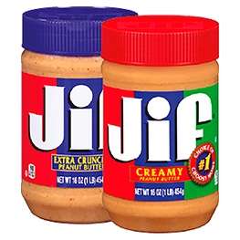 JIF PEANUT BUTTER SELECTED VARIETIES 15.5-16 OZ. CONTS.