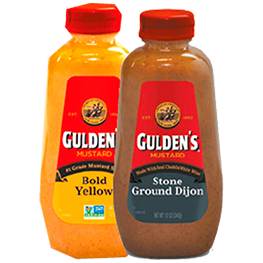 GULDEN’S MUSTARD STONE GROUND DIJON OR SPICY BROWN 12 OZ. BTLS.