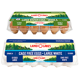 LAND O LAKES LARGE BROWN OR CAGE FREE LARGE WHITE EGGS 12 CT. PKGS.